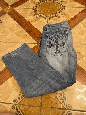 Decree Sun Straight Men’s Jeans Size 34 Cross Pocket Y2K